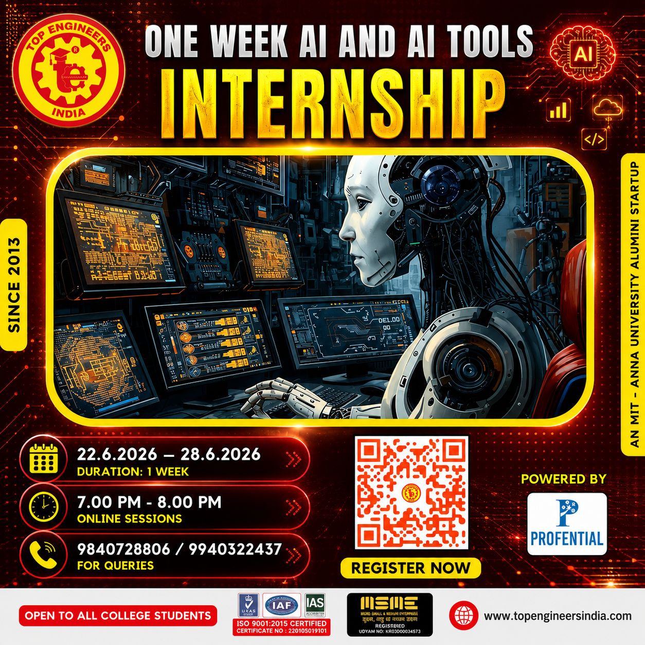 One Week AI and AI tools Internship (Online Mode) 2026
