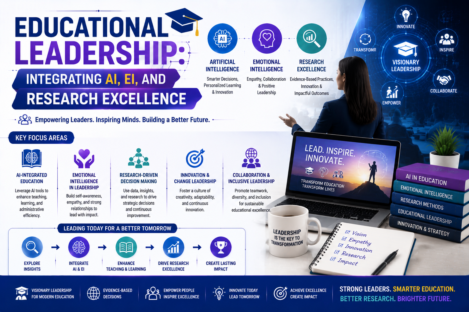 Educational Leadership: Integrating AI, EI, and Research Excellence
