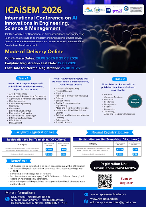 International Conference on AI Innovations in Engineering, Science & Management ICAISEM 2026