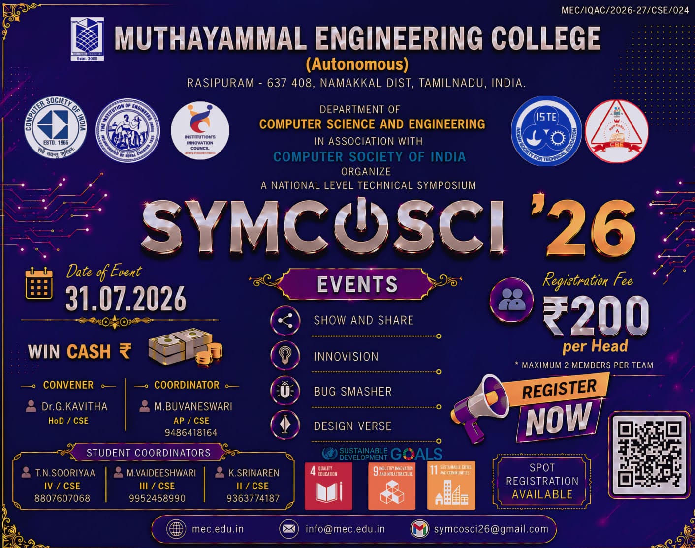 SYMCOSCI'26