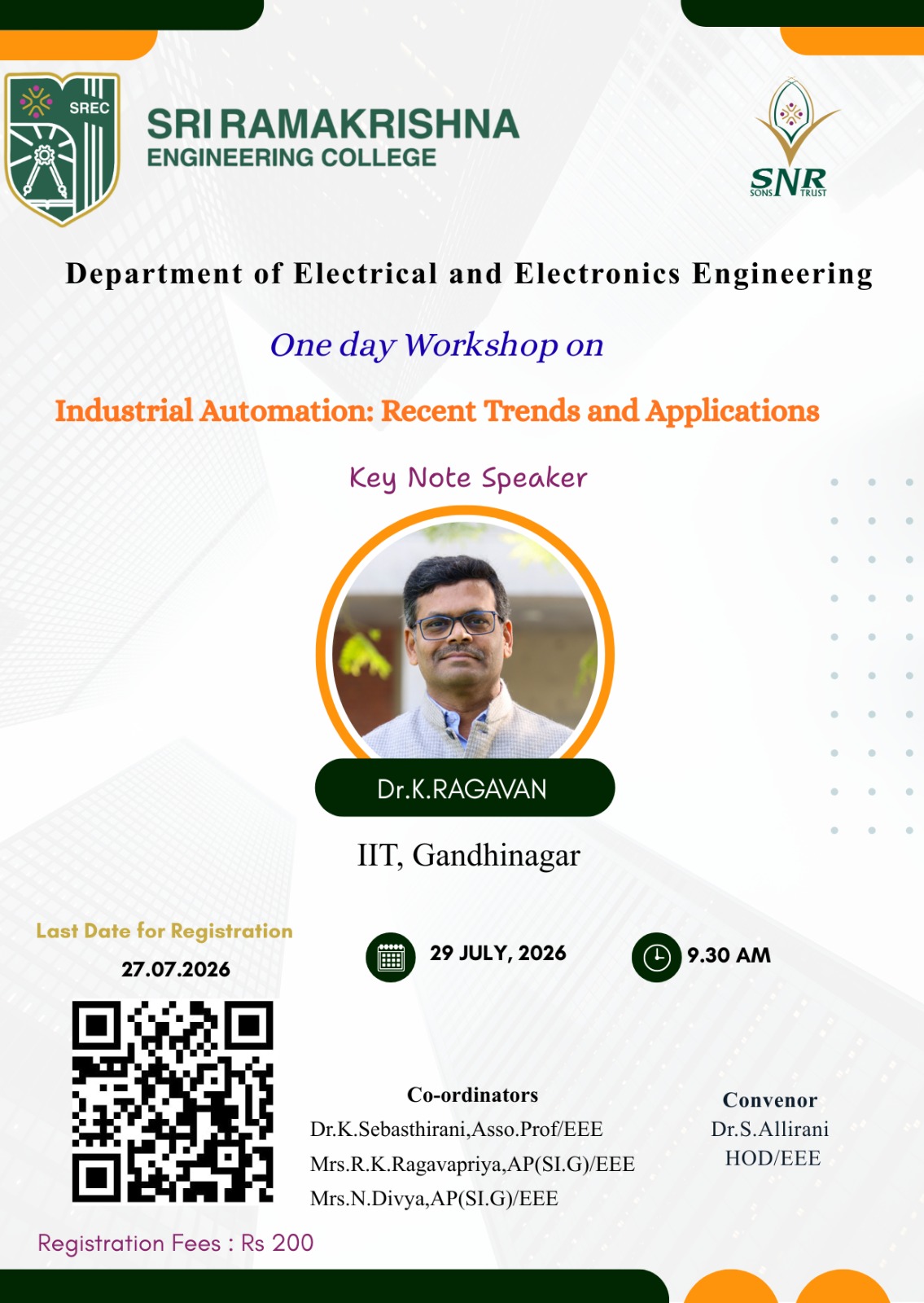 One day Workshop on Industrial Automation: Recent Trends and Applications 2026